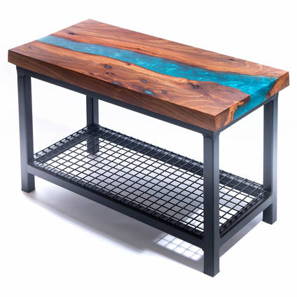 Teal River Coffee Table by Lagoon Studios using GlassCast 50 PLUS Epoxy Resin